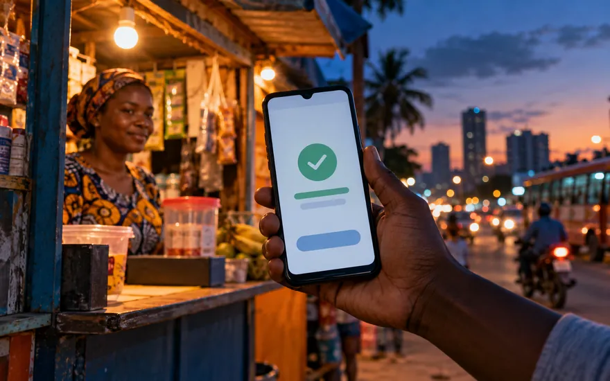 Betting sites in Tanzania: a punter at a mobile money kiosk in Dar es Salaam topping up a betting account from his phone