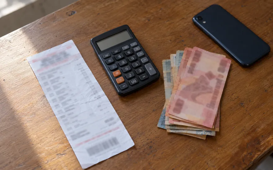 Tax on betting winnings in Tanzania: documents and a calculator on an office desk