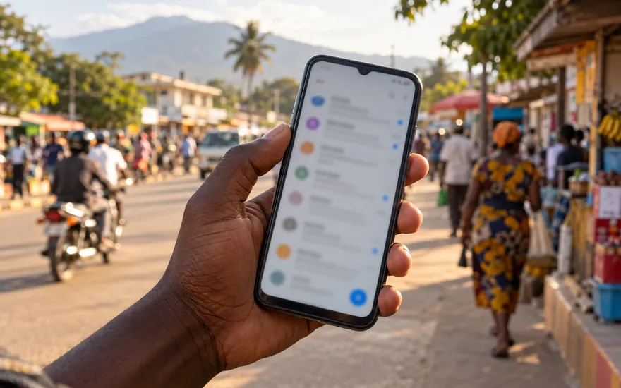 Airtel Money betting deposit confirmed by SMS on a phone in Tanzania