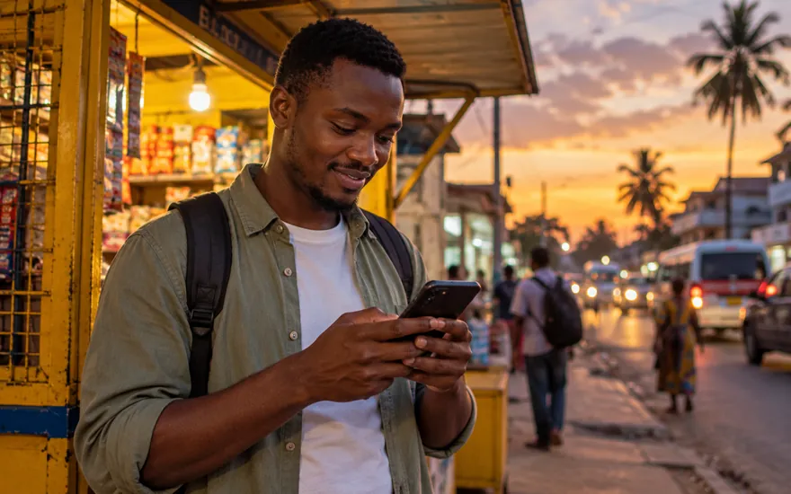 Betting withdrawal in Tanzania confirmed on a phone before the money reaches the wallet