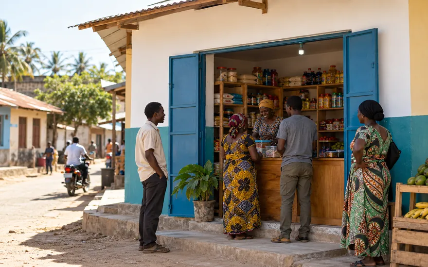 A newly opened betting shop in Tanzania on its first week of trading
